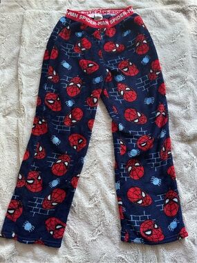 Marvel Boys Navy Blue and Red Spider-Man Fleece Pajama Pants